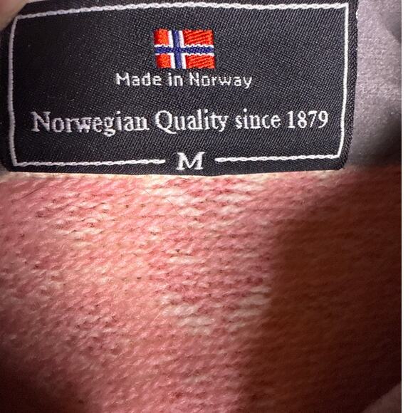 Dale of Norway Peace Knit Sweater Qtr Zip Womens Medium Pink 100% New Wool - Picture 9 of 15